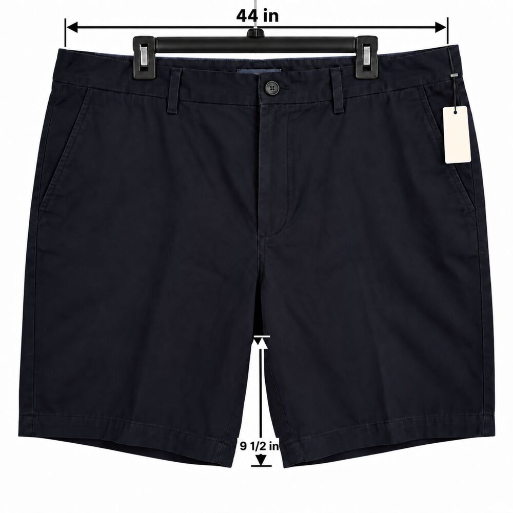 Van Heusen Studio Men’s Shorts Size 44 Dark Navy Flat Front 9.5” Inseam NWT - Picture 3 of 5